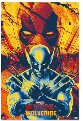 Grupo Erik Poster Wolverine Kunstdruck - Deko Wohnzimmer oder Deko Schlafzimmer - Deko Zimmer - Größe 61 x 91 - Offizielle Fanartikel
