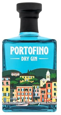 PORTOFINO - Dry Gin - 43% Alcool - Origine : Italie - Notes de Genièvre et Citron - Idéal en cocktail Gin Tonic - 50 cl