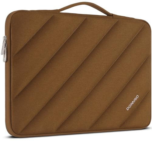 DOMISO 17,3 Pouces Housse Ordinateur Portable Sac de Transport PC pour 17-17,3 Pouces Dell ASUS HP Chromebook Notebook, Protection Pochette PC Portable Antichoc Étanche, Couleur Caramel
