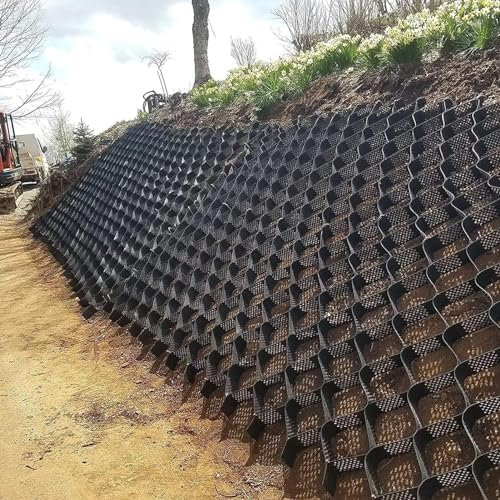 5,1 cm dickes Geogitter Auffahrt Gitter Stoff 9 m faltbares Geo-Gitter Kies Stabilisator für leichte LKW-Parkplätze Boden Boden Schlamm Kontrolle mit Ablaufloch
