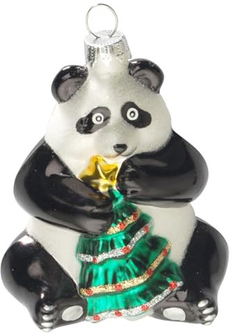 Krebs Glas Lauscha - Weihnachtsdekoration/Christbaumschmuck aus Glas - Panda - Größe: ca. 9 cm