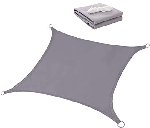 GAROZATION Quadratisches Sonnensegel Aus Polyester Uv-Schutz Für Garten Schwimmbad Und Outdoor-bereiche Silbergrau