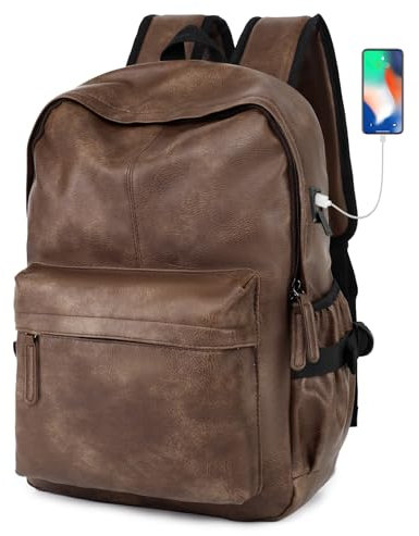 BAGZY Handgepäck Rucksack 40x30x20 Laptop Rucksack 15.6 Zoll Damen Herren Reiserucksack Handgepäck Flugzeug Carry On Luggage 25L Travel Backpack mit USB für Arbeit Business Reisen Braun
