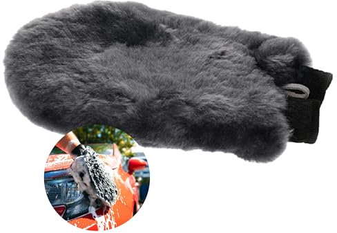 Tek Automotive Waschhandschuh aus 100 % Lammwolle, ultraweich, kratzfest, für Autowäsche, Lammwolle, Autowaschhandschuh, luxuriöses Autowaschzubehör