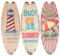 Awleynz 3 Stück Surfbrett Deko, 45,5 cm, Surfbrett-Kunst, Wanddekor für den Außenbereich, Pool-Dekorationen für den Außenbereich, für Wände am Meer, tropische Bars, Heimparty-Dekor (B)