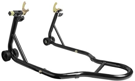 VNSMM Motorcycle Wheel Stand 2 in 1 Universal Rear Paddock Stand Motorcycle Bike U-Shape L-Shape Bracket Hook Holder Chain Lube Bracket swingarm spool(Black)