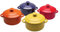 BW Brands Lot de 4 mini cocottes colorées en grès avec couvercles