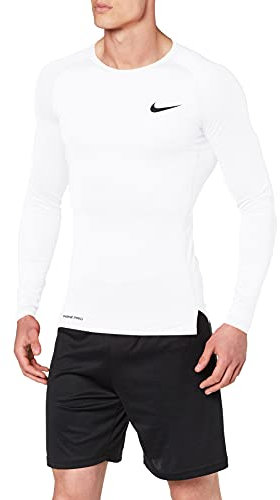 Nike Men's Pro Compression Long Sleeve Crew Top Sweater, White, XL, BV5588