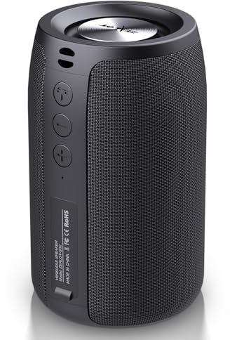 Zealot Portable Bluetooth Speaker with Subwoofer, Wireless IPX5 Waterproof for Outdoor, 10W Louder Volume, Longer Playtime, Bluetooth 5.0, Dual Pairing, Mini Audio for Party Beach Camping, Black