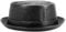 Brcus Herren Pork Pie Pillbox Trilby PU Leder Derby Fedora Hut, Schwarz