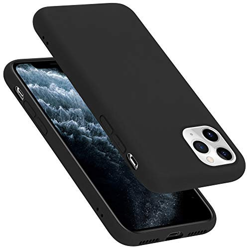 Cadorabo Custodia per Apple iPhone 11 Pro 5.8 in LIQUID NERO - Morbida Cover Protettiva Sottile di Silicone TPU con Bordo Protezione - Ultra Slim Case Antiurto Gel Back Bumper Guscio