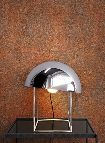 NEWROOM Papier peint Orange Béton Intissé - Industriel Rouge Grille Couleur Unie Enduit Loft