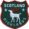 2 x Schottland Highlands Patch 60 x 61 mm hochwertig gestickt Grün/Aufbügler Aufnäher Flicken Bügel-Flicken zum bügeln Aufnähen auf Kleidung Rucksack/Reiseführer England Irland Hirsch Britain