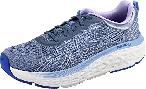 Skechers Damen Max Cushioning Delta Sneaker, Größe 41, Blauer Textil-Lavendelbesatz, 40 EU