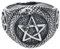 etNox hard and heavy Schlangen Pentagramm Unisex Ring silberfarben 59 Edelstahl Gothic