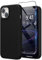 SURPHY Faux Leather Case Compatible with iPhone 14 Case 6.1 inch, Premium PU Leather Case Cover (with Metallic Buttons & Microfiber Lining) for iPhone 14, Black