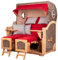bene living Strandkorb-Set Ammersee 2,5-Sitzer Teak - PE grau - Modell 585 - Liftersystem