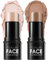 2 Pcs Contouring Stick,Cream Bronzer und Highlighter Stick,Cremige Textur Langanhaltende Konturen Erhellt Das Gesicht Make Up Contouring Stift Für Gesicht Und Hals (Light-medium-0610)