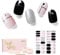 NAILOG Semi Cured Gel Nail Strips, 34 pcs Salon-Quality Gel Nail Stickers, Long Lasting Nail Wraps for Women with Soft Gel Finish, Black & Pink, Timeless Strings