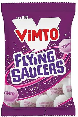 Vimto Flying Saucers, Sherbet filled Sweets with Natural Flavours, 33 g (Pack of 10)