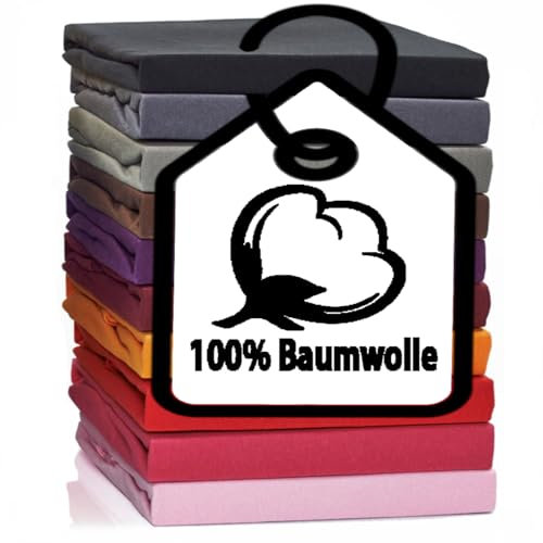MALIKA® Spannbettlaken 140x200cm - 160x200cm Baumwolle Bettlaken Jersey Betttuch Spannbetttuch Laken - Matratzenhöhe bis 28 cm