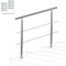 Fiqops Corrimano in acciaio inox, Ringhiera per scale esterni e interni 160 cm con 2 barre trasversali Ø 42 mm regolabile ad angolo per scale, giardino, ingresso casa, parapetto