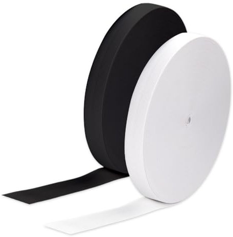 2 Stück Ceihwa Gummiband Nähen Schlüpfergummi Weiß Schwarz Hosengummi Breit 2CM Gummiband Breit zum Nähen Elastic Band Sewing Elastisches Farbband Gummiband Hosenbund Gummibänder zum Nähen