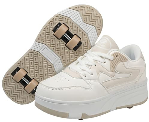 WOWEI Schuhe mit Rollen für Jungen Mädchen Skateboardschuhe Sportschuhe Rollschuhe Kinder Erwachsene 2-in-1-Multifunktionsrollschuhe Sneakers Mit Rollen Outdoorschuhe (BZX-CK1, 37)