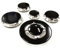 JPshop - Kit 4 adaptable a placa cocina de gas compatible con Nardi completo de 4 platos partillama y 1 triple corona