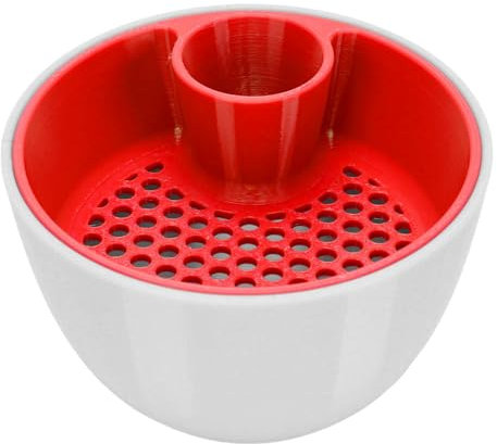 NOENNULL Tazón de Pistacho con Soporte de Concha, Tazón de Pistacho Bocadillo de Plástico para Servir Tazón Doble Tazón con Almacenamiento de Concha para Cocina en el Hogar (Rojo)