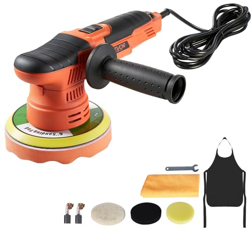 VEVOR Polisseuse Voiture 150 mm Polisseuse Double Action Orbitale Aléatoire pour Travaux de Cirage Polissage Lustrage Finitions Uniformes, 650 W, avec Vitesse Variable à 6 Niveaux 2000-6800 TR/Min