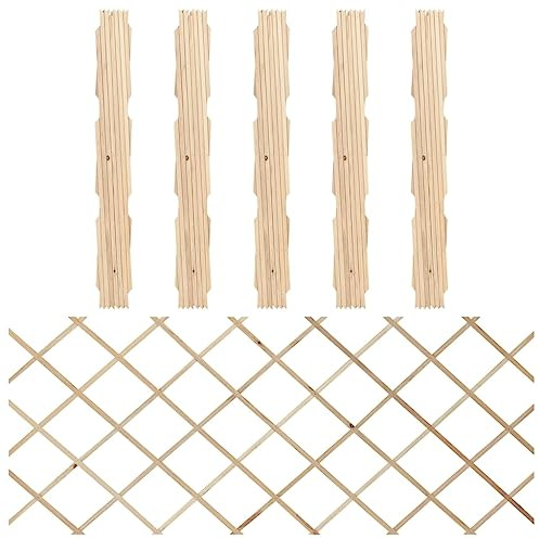 Tonture Clôtures en treillis en bois massif de sapin 5 pièces 180x80 cm pour jardin extérieur terrasse balcon piscine, panneau de séparation rigide, facile à assembler, design pratique et sécurisé