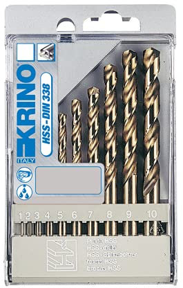 Krino 01155201 Juego de brocas para taladro rectificadas al cobalto 5% para acero inoxidable, gris