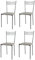 t m c s Tommychairs - Set 4 sillas Elegance para Cocina, Comedor, Bar y Restaurante, Estructura en Acero Pintado de Color Aluminio y Asiento tapizado en Polipiel Color Gris Claro