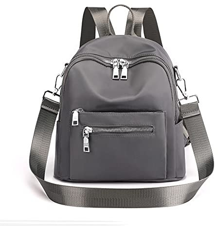 JIANLINST Rucksack Damen Klein Schultertaschen Schulrucksack 2 In 1 Kleinen Wasserdichte Casual Tagesrucksack Daypack Grau
