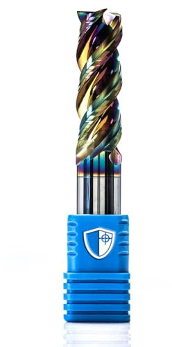 ARMOUR TOOLING - 8mm Tungsten Carbide End mill Bit - 3 Flute Sharp Corner Milling Cutter DLC coated - CNC Milling Tool - For Aluminium Roughing & Finishing