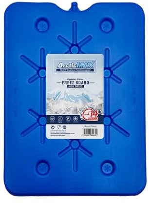 ArcticMax 800ml x1 Slim Freeze Boards BPA Free - Long-Lasting 14+ Hours Chill Time Ice Blocks, Portable Lightweight Insulated Reusable Fresh Food Drink Water Cooler Container – Summer BBQ and Outdoor