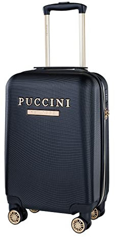 PUCCINI Koffer Reisekoffer Kabinenkoffer Hartschalen Trolly Los Angeles TSA Schloss (Schwarz (1), Kabinenkoffer)