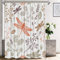 Shrahala Scarlet Wilderness Dragonfly Decorative Shower Curtain, Blackish Green Vintage Floral Bathroom Décor Polyester Fiber Waterproof with Plastic Rings for Shower Stall Bathtubs 72 x 60 in