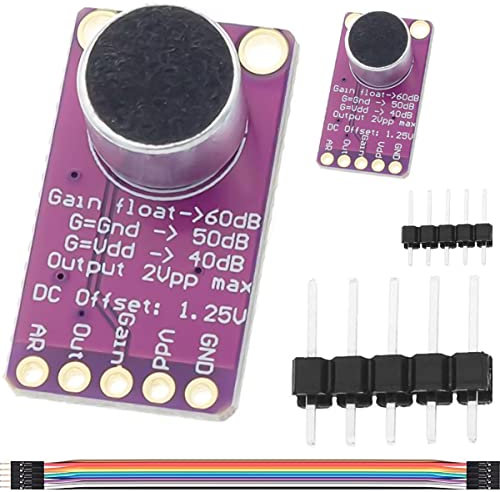 DAOKAI MAX9814 Microphone Amplifier Module Auto Gain Control Board 2.7V - 5.5V 40dB / 50dB / 60dB Gain Setting MIC Low Noise Preamplifier, For Arduino(2PCS)