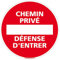 Panneau de Signalisation PVC 1 mm. Panneau Interdiction. Panneau Parking, Panneau d'information PVC. Taille au choi - Diamètre 240 mm - Chemin privé Défense d'entrer -