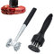 XIACIBDUS Fleischklopfer, 2PCS Fleischklopfer Nadeln Werkzeug und Fleischhammer, Heavy Duty Griff Griff Fleischklopfer Hammer für Rindfleisch, Huhn, Fisch, Hühnerbrust, Steak, Schweinefleisch, Küche