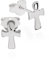 NKlaus Paar Ägyptisches Ankh Ohrstecker 925 Silber 8x5mm Religiöse Damen Ohrringe klein 11137
