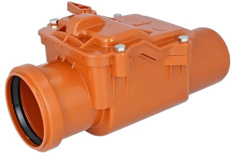 MD Technic Clapet anti-retour avec verrouillage Ø DN 50 à Ø DN 200 en orange et gris au choix (DN 75 orange)