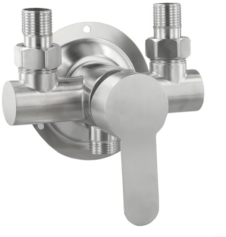 Robuste Edelstahl-Duscharmatur, Wandmontierter Wassermischer, Metallgriff für mühelose Bedienung