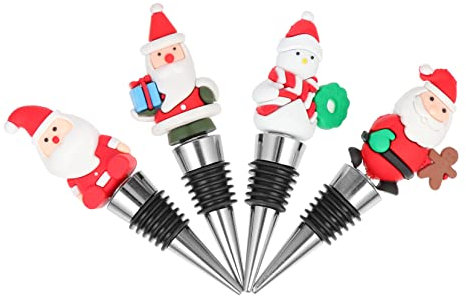 Amosfun 4pcs Novelty Wine Stopper Christmas Party Wine Beer Saver Sealer Stag Bottle Stopper Accessories