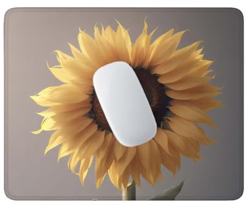 Yellow Sunflower Mouse Pad - 9.4x7.9x0.12 in, Gaming Mouse Mat With Anti-slip Rubber Base, Easy Gliding Mouse Mat, Spill-Resistant Surface, Portable Small Desk Mat,Office Decor for Women Mousemat X499