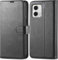 KP TECHNOLOGY Moto G55 5G Case, Motorola Moto G55 5G Book Flip Leather Wallet Cover with Card Slots for Motorola Moto G55 5G (BLACK)