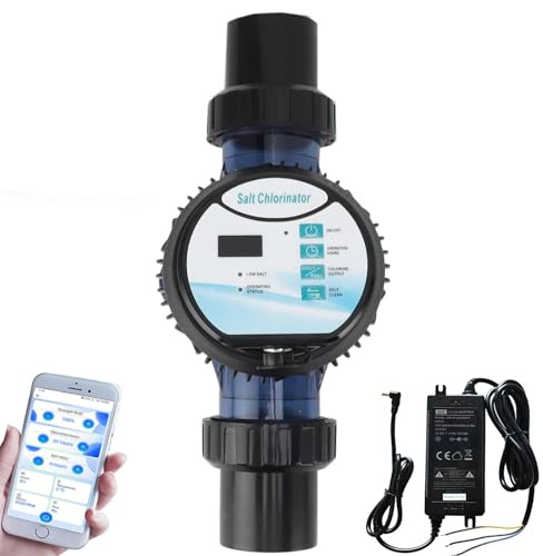 Generatore Di Cloro Salino, Siste-ma Di Clorazione Intelligente Per Piscine Con Acqua Salata, Wi-Fi Integrato E Controllo Tramite App, Allarme Di Salinità, Per Piscine Da 10 A 50m³ 2g/h
