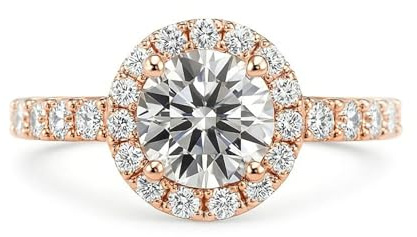Tolldek Rosegold 9K Au375 Freundschaftsringe, Klassiker Hochzeitsring mit Moissanit Echt Gold, 375 Gold Partnerringe, Gr.54 (17.2)